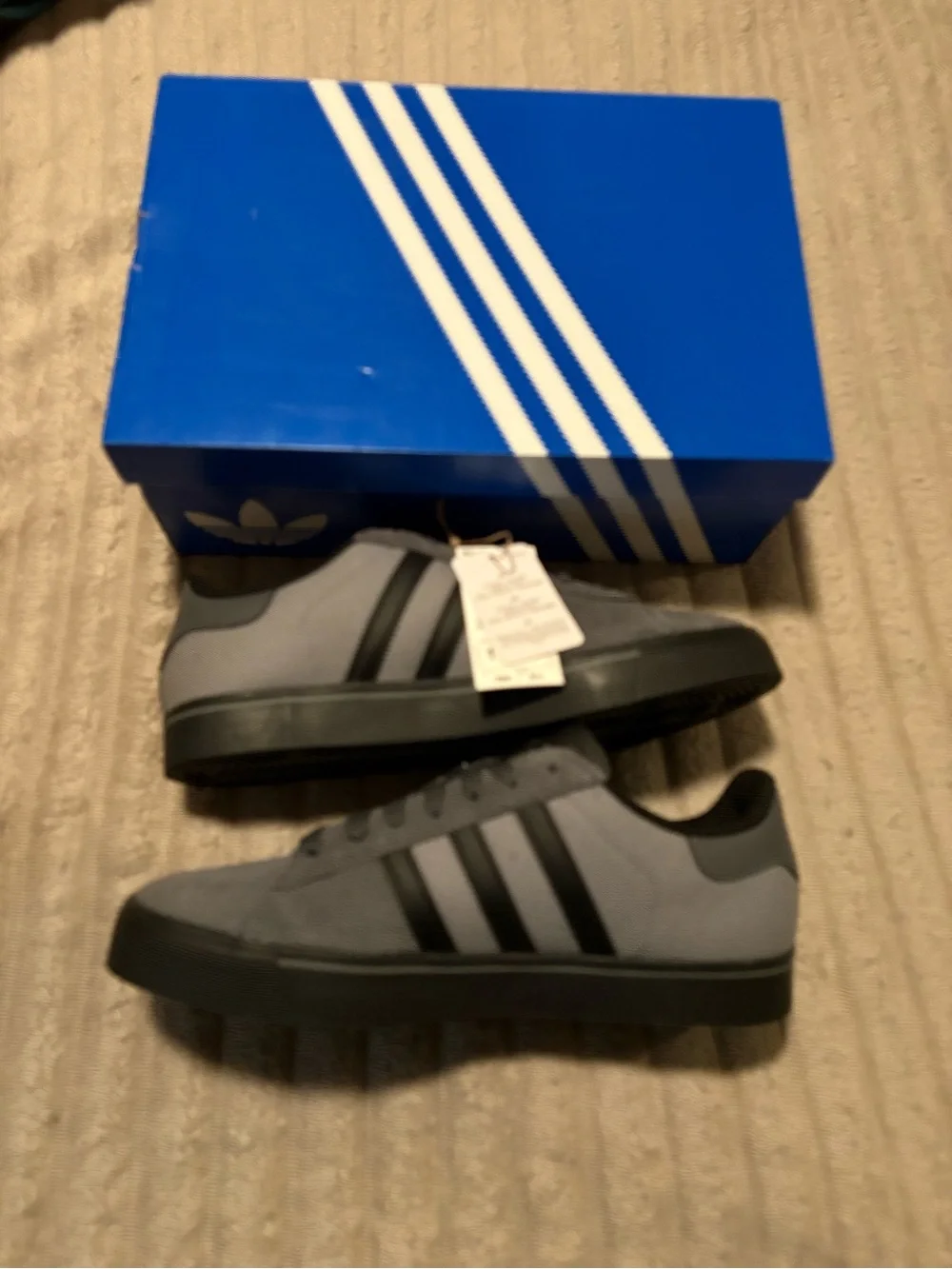 adidas Men’s Grey Campus Casual Sneakers - Classic 3-Stripes BNWT AT-7/42